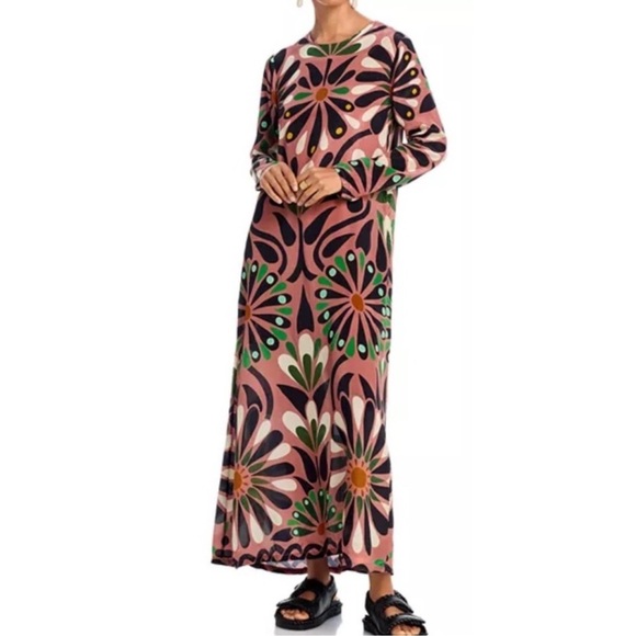 FARM Rio | Dresses | Farm Rio Anika Flowers Long Sleeve Viscose Maxi ...